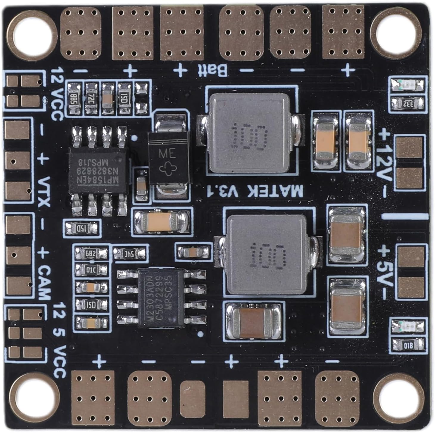 Matek Power Hub Power Distribution Board with Double BEC 5V & 12V Output and Efficient for Quadcopter