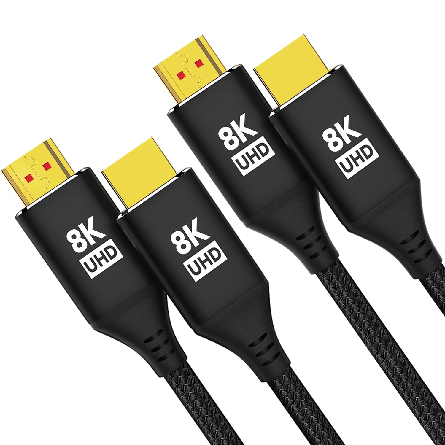 10K 8K 4K HDMI Cable 5FT 2-Pack, Ultra High Speed HDMI Braided Cord, Supports 4K/120HZ, 8K/60HZ, 48Gbps DTS:X, HDCP 2.2 & 2.3, HDR 10, HDMI 2.1 Cable