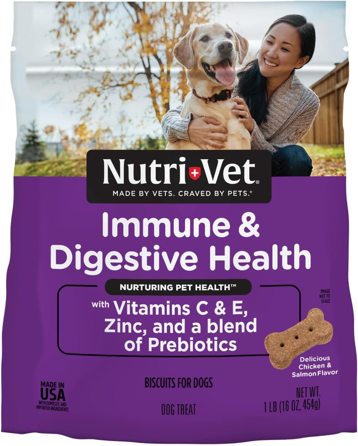 Nutri-Vet Immune & Digestive Health Biscuits for Dogs – Immune Health Dog Biscuits – Prebiotic & Postbiotic Dog Treat – Tasty Digestive Dog Biscuits – 16 oz