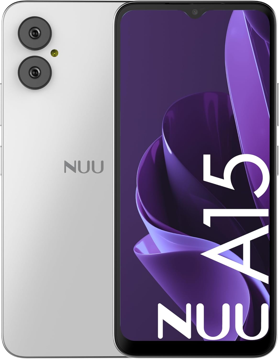 NUU A15 Cell Phone 4GB + 128GB, Compatible with Mint, Metro, T-Mobile, Qlink and More, Perfect for Teenagers, Dual SIM 4G, Octa-Core Helio G36 2.2GHz 6.5″ HD+, Android 13, White, US Warranty