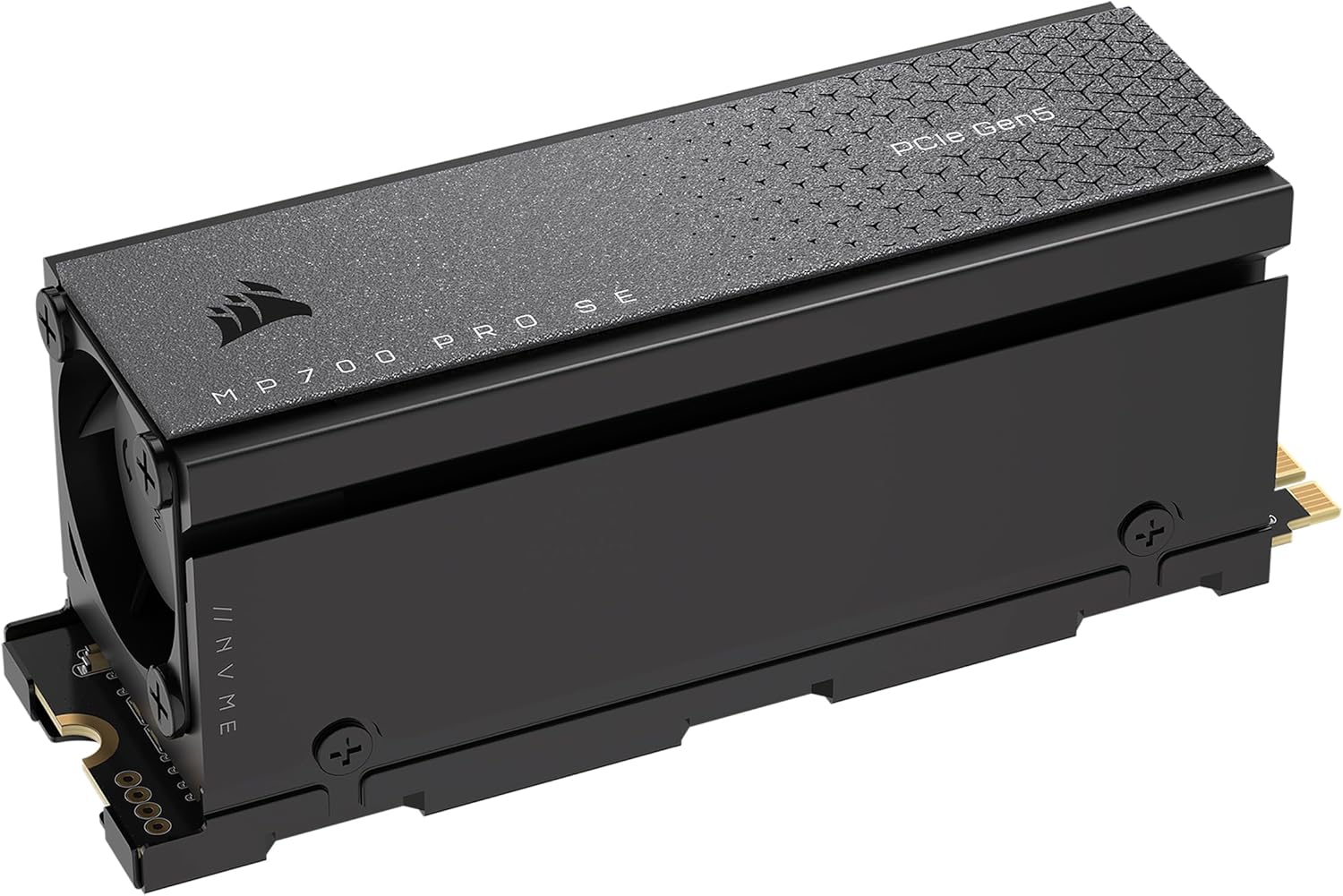 Corsair MP700 PRO SE with Air Cooler 4TB PCIe 5.0 x4 NVMe 2.0 M.2 SSD – M.2 2280 – Up to 14,000MB/sec Sequential Read – High-Density 3D TLC NAND – Black