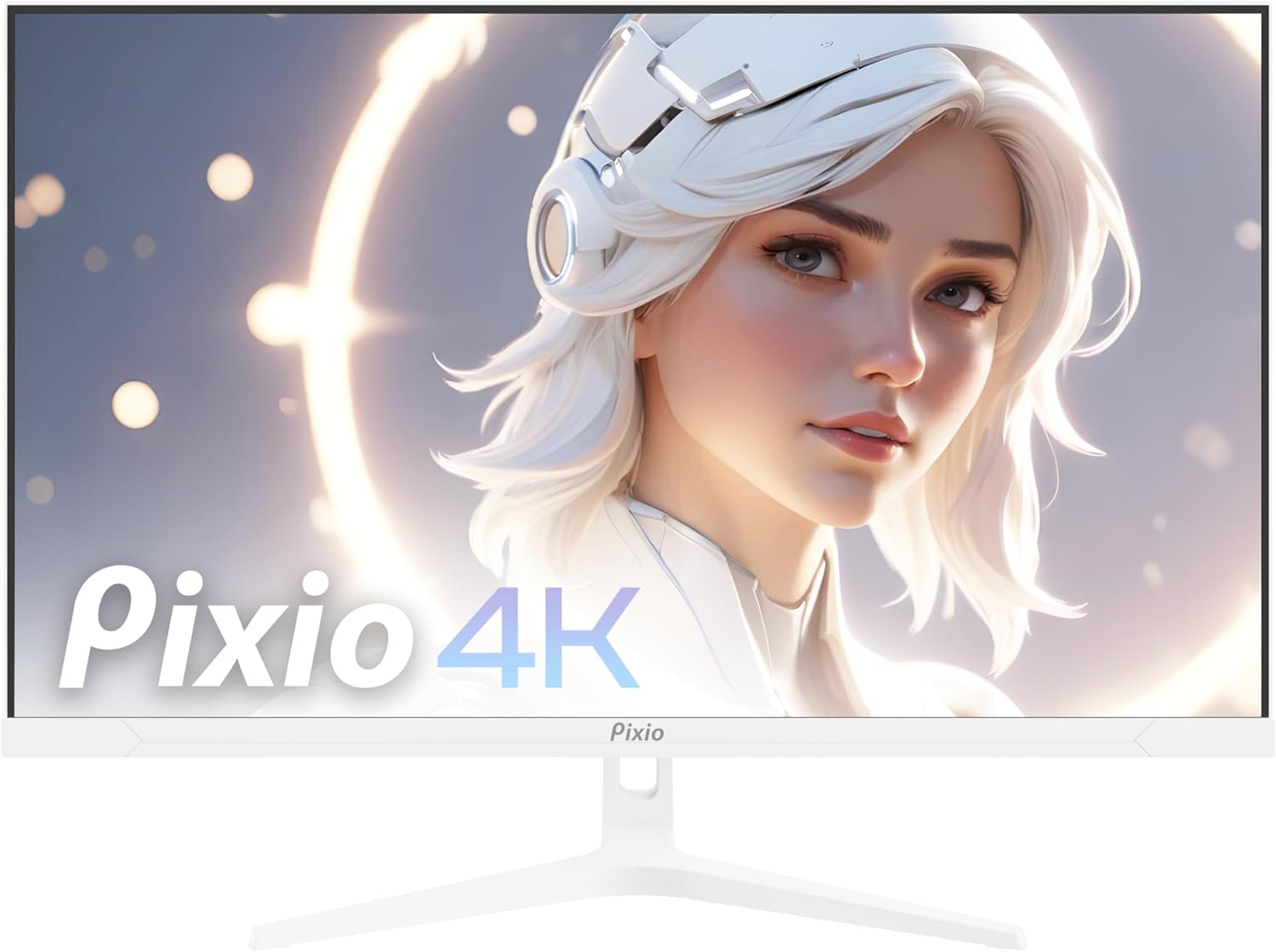 Pixio PX32U Wave White 32 inch 144Hz Refresh Rate 4K 3840x2160p Resolution Fast IPS Panel 1ms GTG Response Time 4K Gaming Monitor with Adaptive Sync