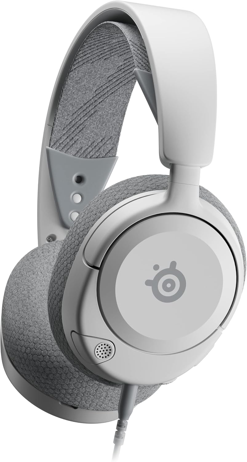 SteelSeries Arctis Nova 1 Multi-System Gaming Headset — Hi-Fi Drivers — 360° Spatial Audio — Comfort Design — Durable — Ultra Lightweight — Noise-Cancelling Mic — PC, PS5/PS4, Switch, Xbox – White