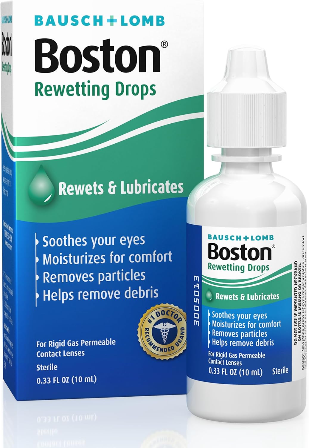 Boston Contact Lens Solution, Rewetting Solution for Gas Permeable Contact Lenses, 0.33 Fl Oz