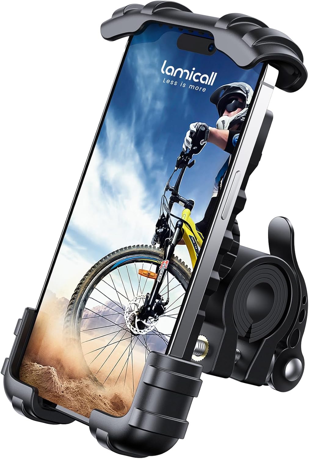 Lamicall Bike Phone Holder, Motorcycle Phone Mount – Motorcycle Handlebar Cell Phone Clamp, Scooter Phone Clip for iPhone 15 Pro Max/Plus, 14 Pro Max, S9, S10 and More 4.7″ to 6.8″ Smartphones