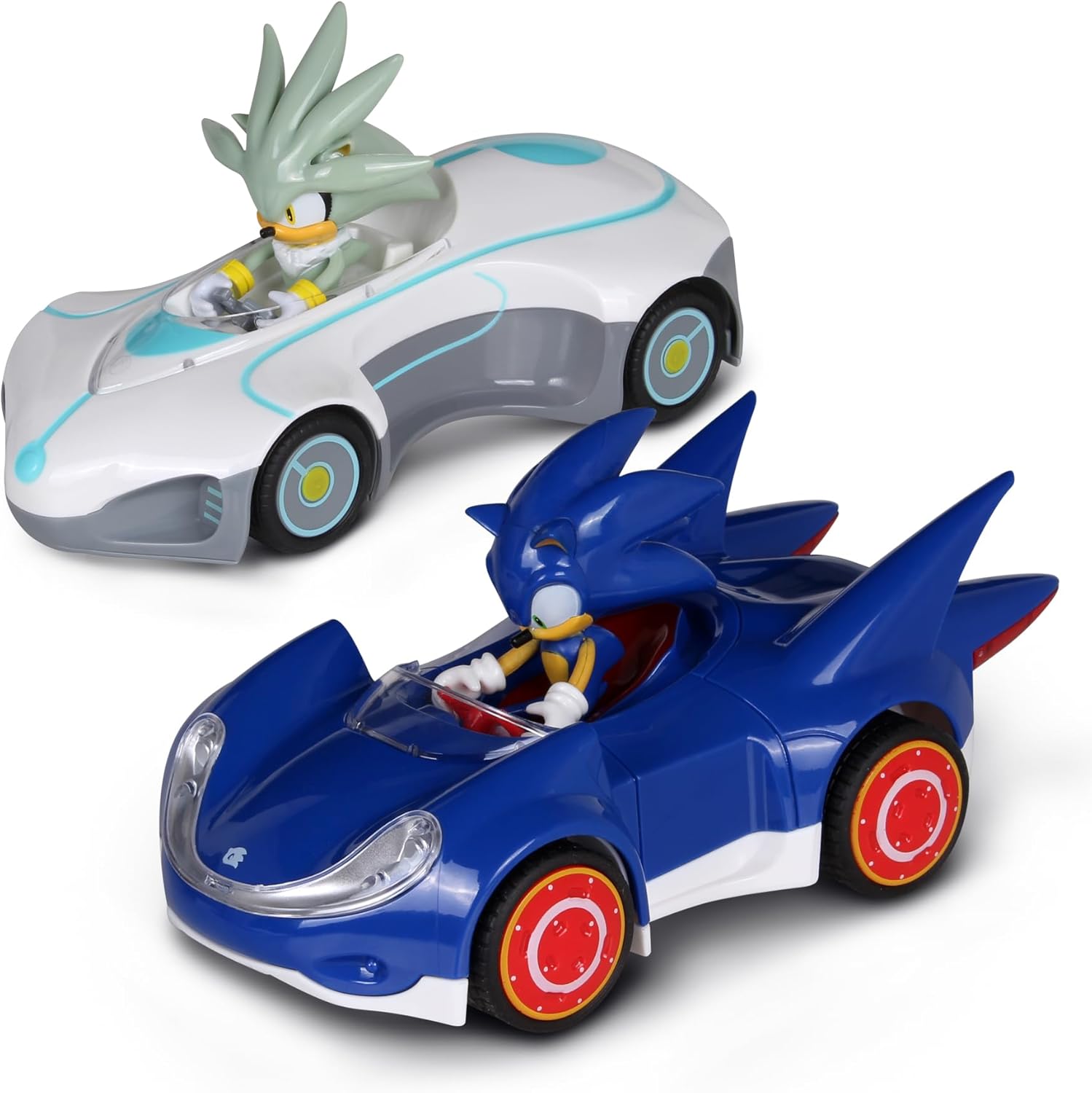 NKOK Sonic The Hedgehog Silver & Sonic Pull-Back Racers – 2-Pack