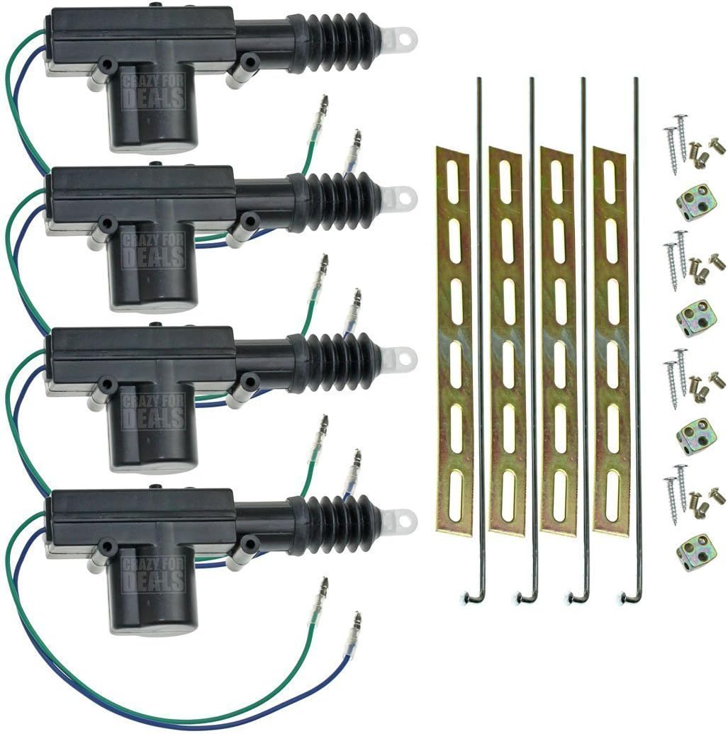 InstallGear Universal Car Power Door Lock Actuator Kit 12-Volt Motor (4 Pack)