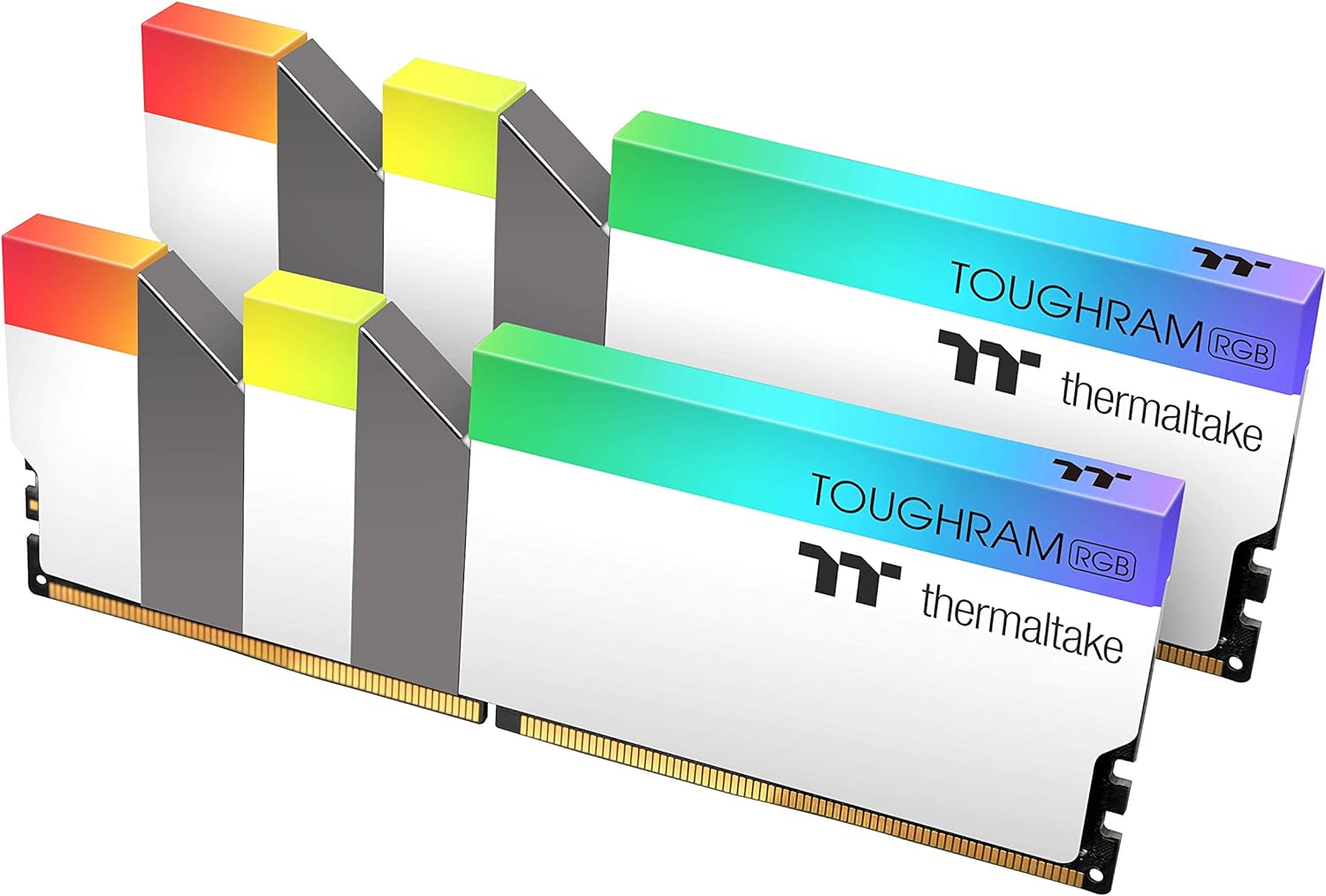 Thermaltake TOUGHRAM RGB White DDR4 3600MHz 16GB (8GB x 2) 16.8 Million Color RGB Alexa/Razer Chroma/5V Motherboard Syncable RGB Memory R022D408GX2-3600C18A