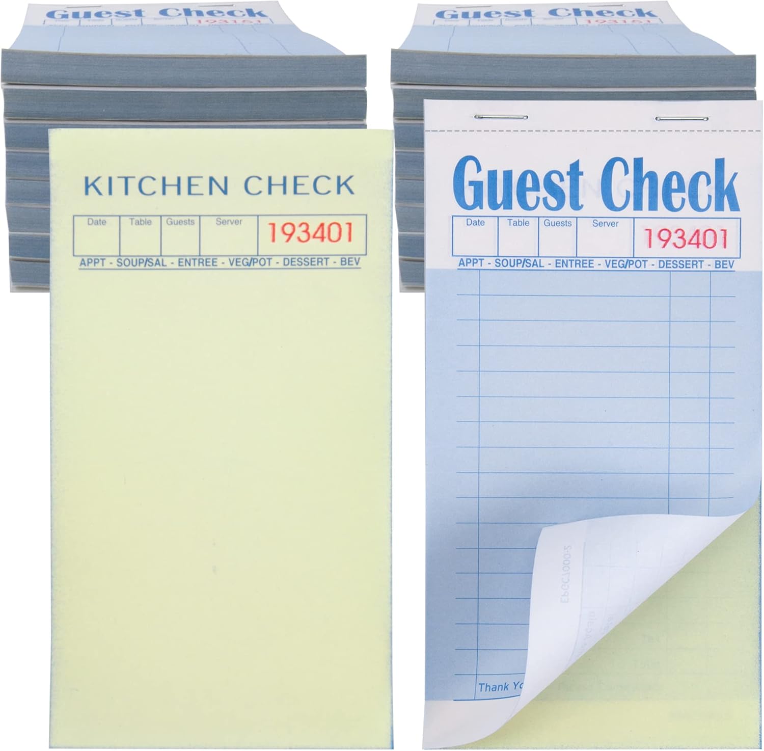 ESSENTIAL Guest Check Books 3.5″ x 6.7″, 1000 Sheets Server Note Pads and Waitress Order Books with Cope Paper (20 Books)