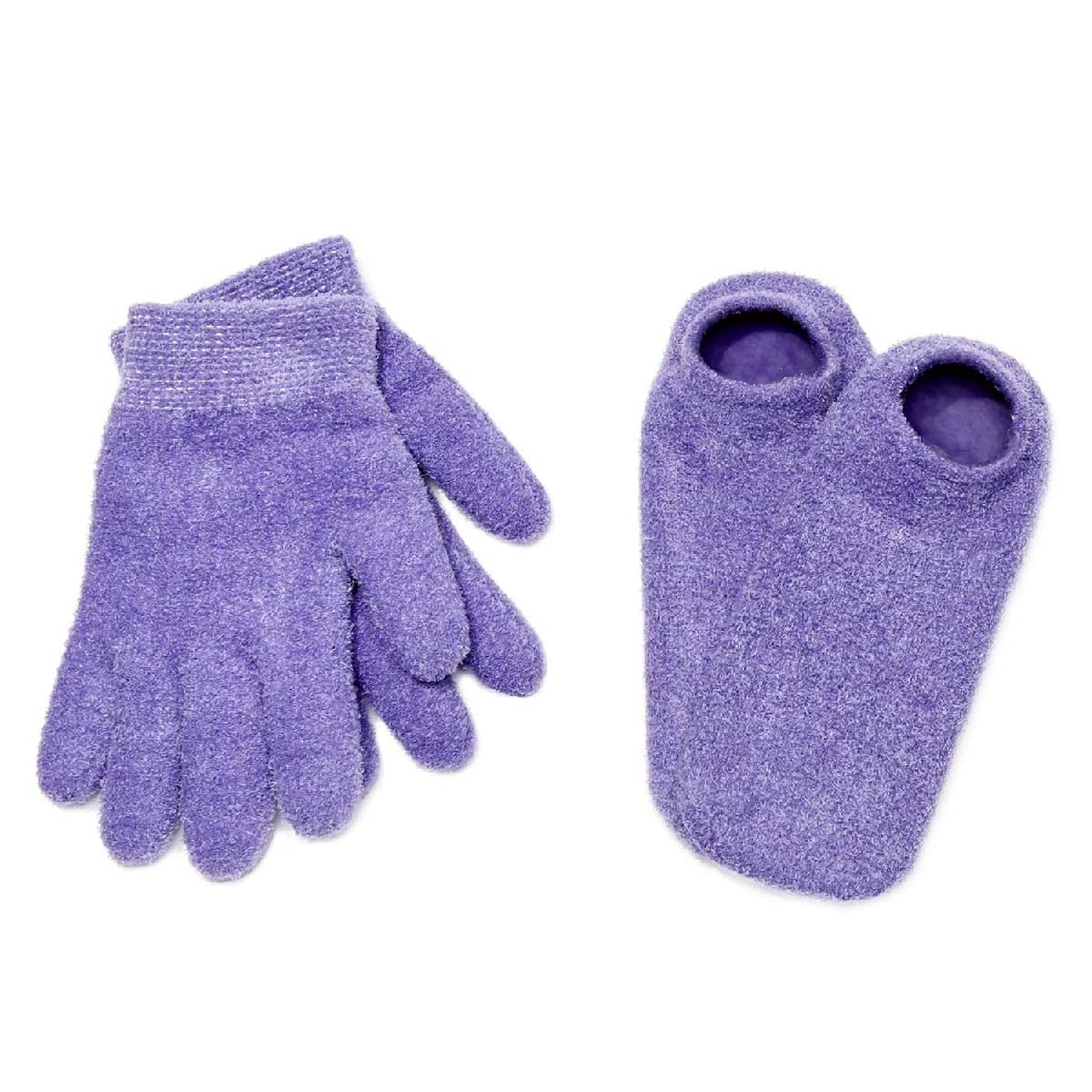 NatraCure Moisturizing Gel Booties and Gloves Set – (for dry skin, dry hands, feet, cracked heels, cuticles, rough skin, dead skin, use with your favorite lotions) – 155/175-LAV/RET – Color: Lavender