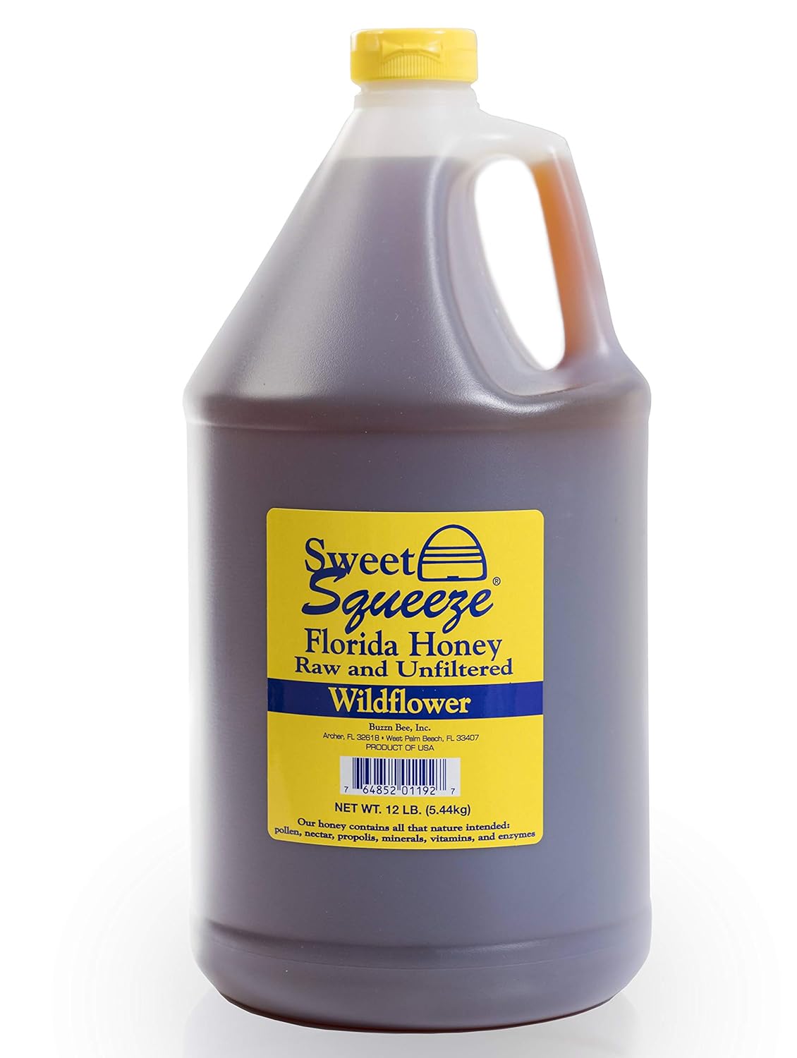 Sweet Squeeze Raw Honey – Unfiltered & Unpasteurized Wildflower Honey From Florida’s Beekeepers – 12 Pound (Gallon)