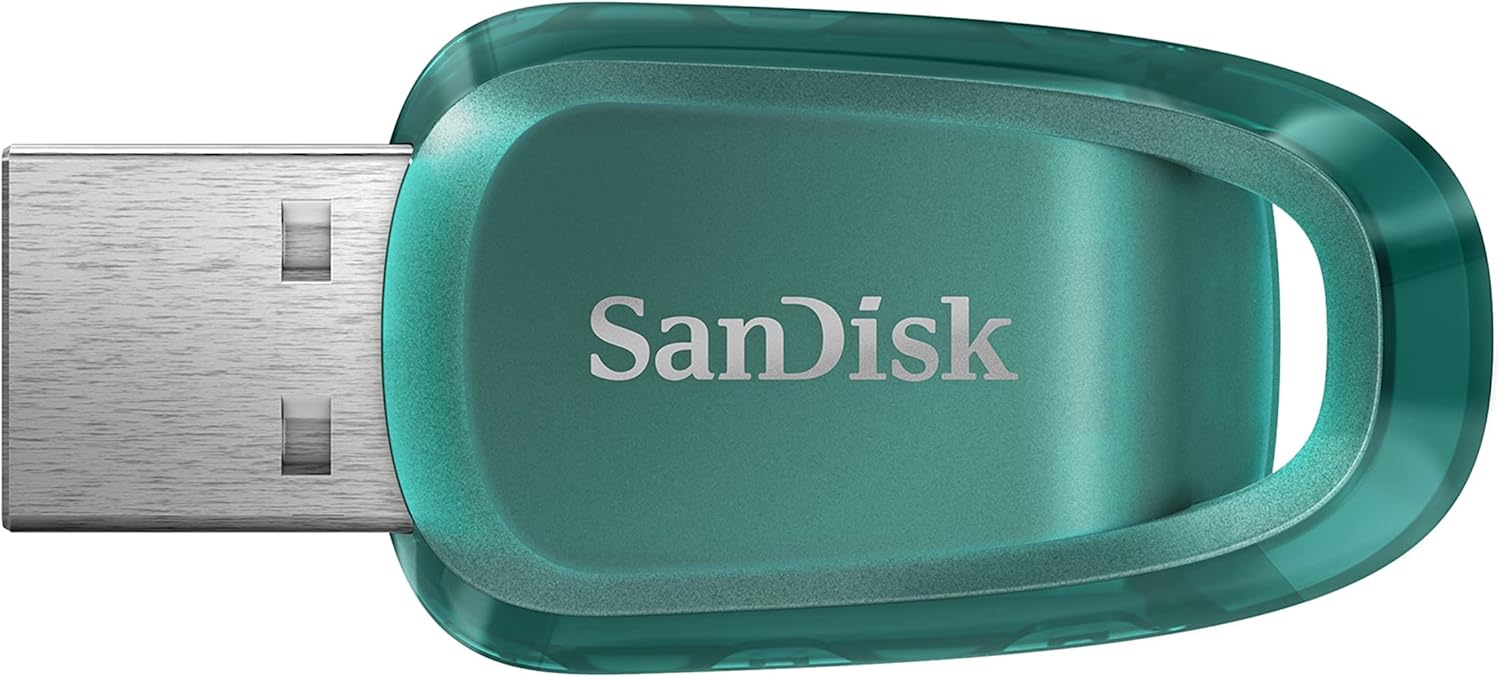 SanDisk 64GB Ultra Eco USB 3.2 Gen 1 Flash Drive – SDCZ96-064G-G46, Blue-Green