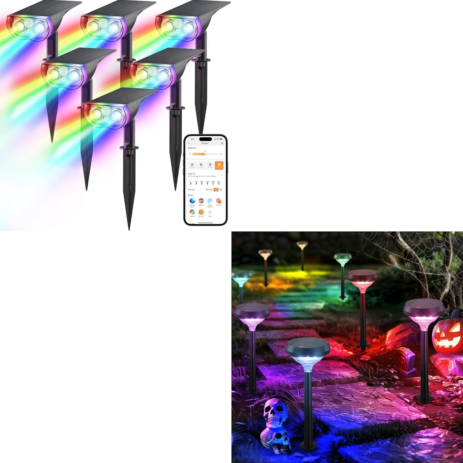 Linkind Smart Solar Lights Outdoor SL5+Color Changing+Warm/Cool White Solar Lights