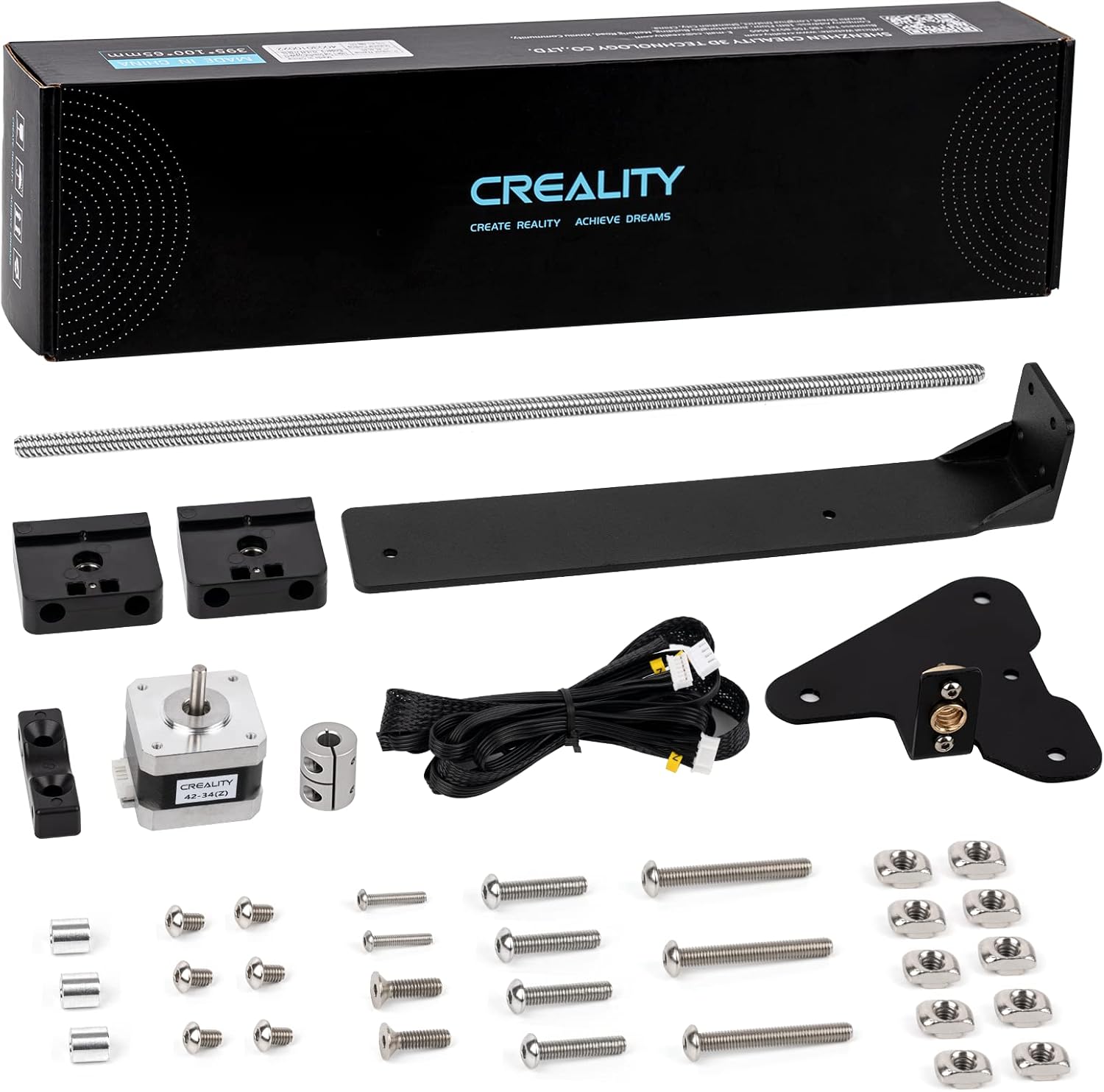 Creality 3D Printer Ender 3 Dual Z-axis Upgrade Kit with Lead Screw, Metal Power Supply Holder and Stepper Motor, 3D Printers Dual Screw Rod Upgrades Kit for Ender 3, Ender 3 Pro, Ender 3 V2