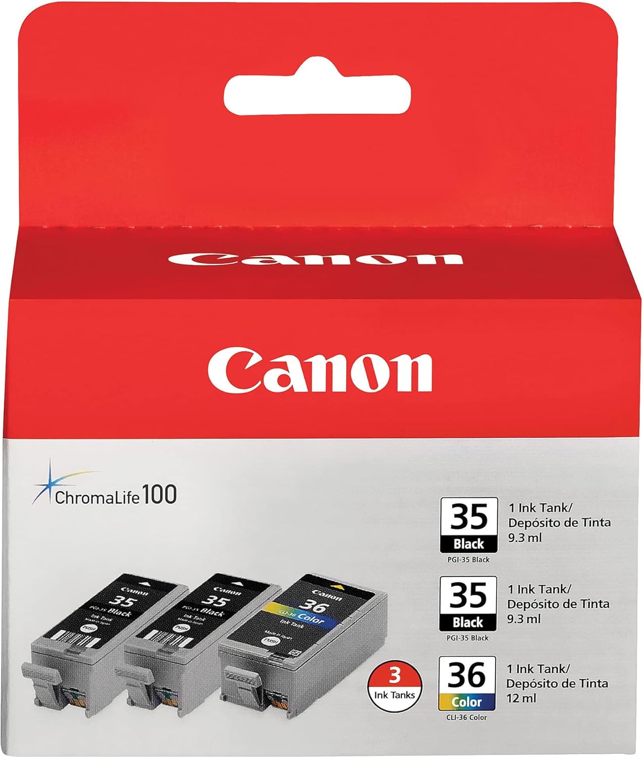 Canon PGI-35/CLI-36 2 Black and 1 Color Value Pack Compatible to iP100, iP110