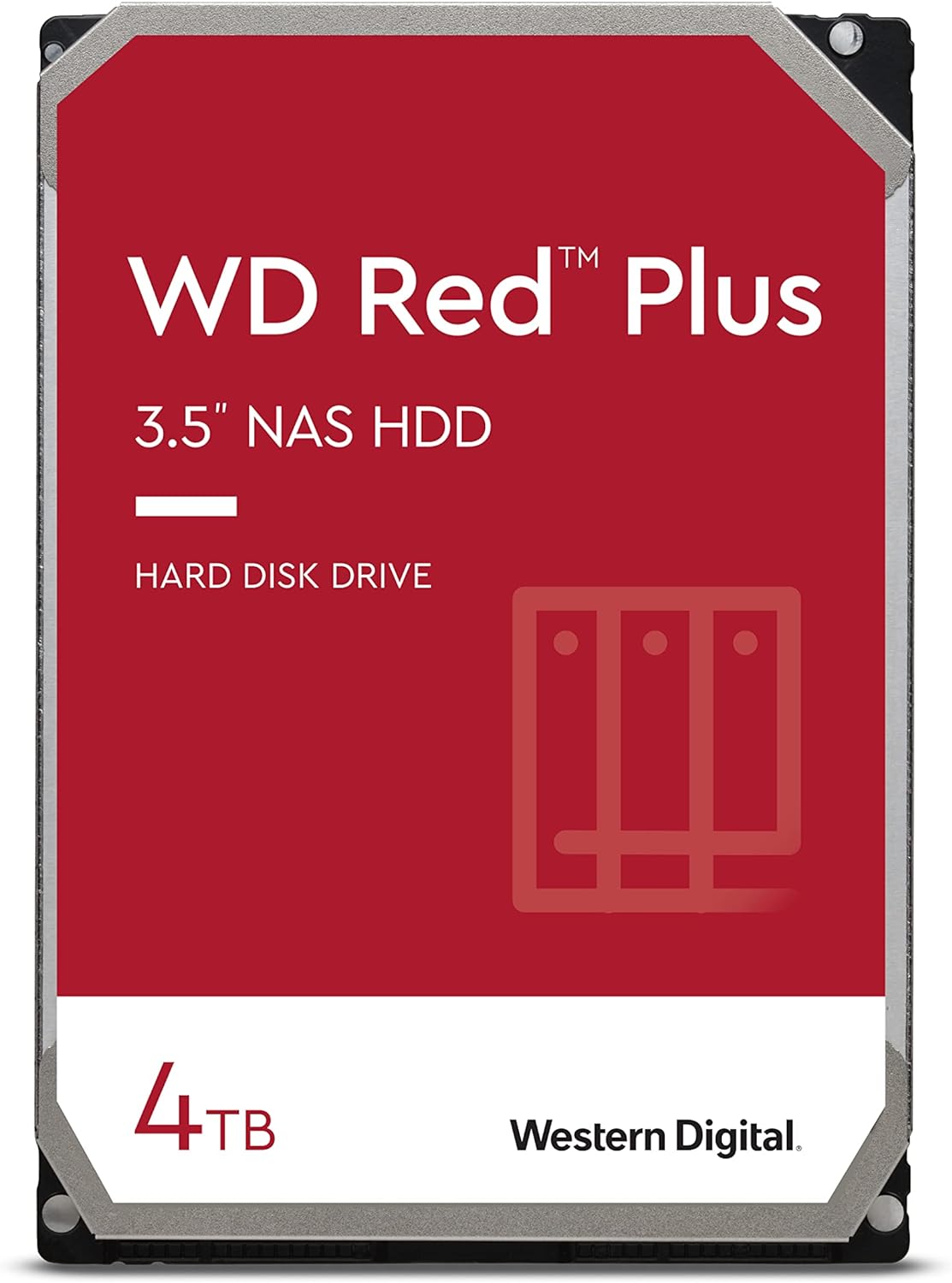 Western Digital 4TB WD Red Plus NAS Internal Hard Drive HDD – 5400 RPM, SATA 6 Gb/s, CMR, 64 MB Cache, 3.5″ – WD40EFRX