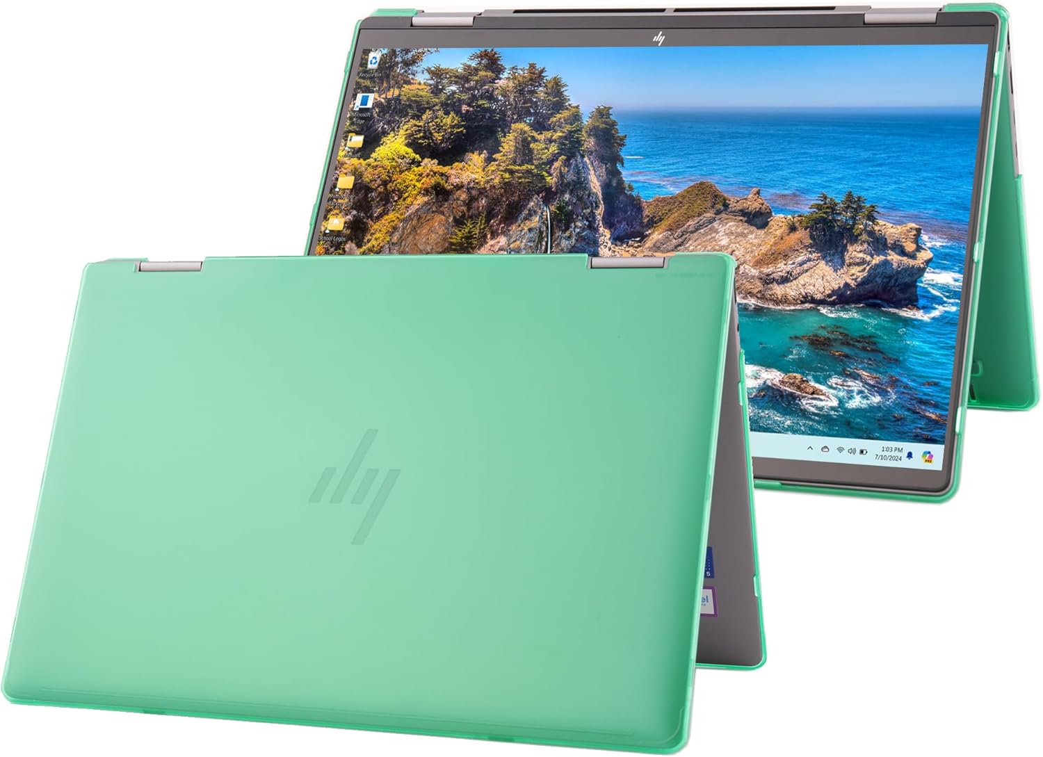 mCover Hard Case ONLY Compatible for 2024~2025 14″ HP Envy x360 14-FAxxxx / 14-FCxxxx 2in1 Convertible Laptop PC(NOT Fitting Any Other HP Models) – Green