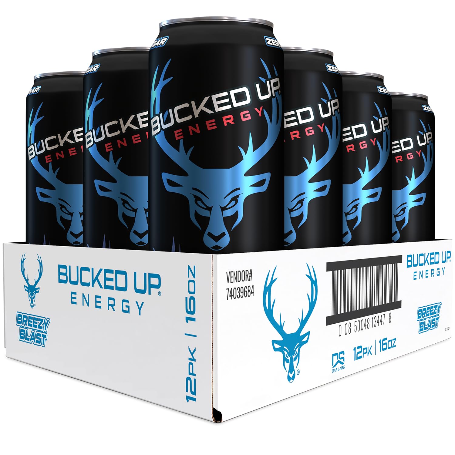 Bucked Up Energy Drink 300mg (Breezy Blast) (12 CT)