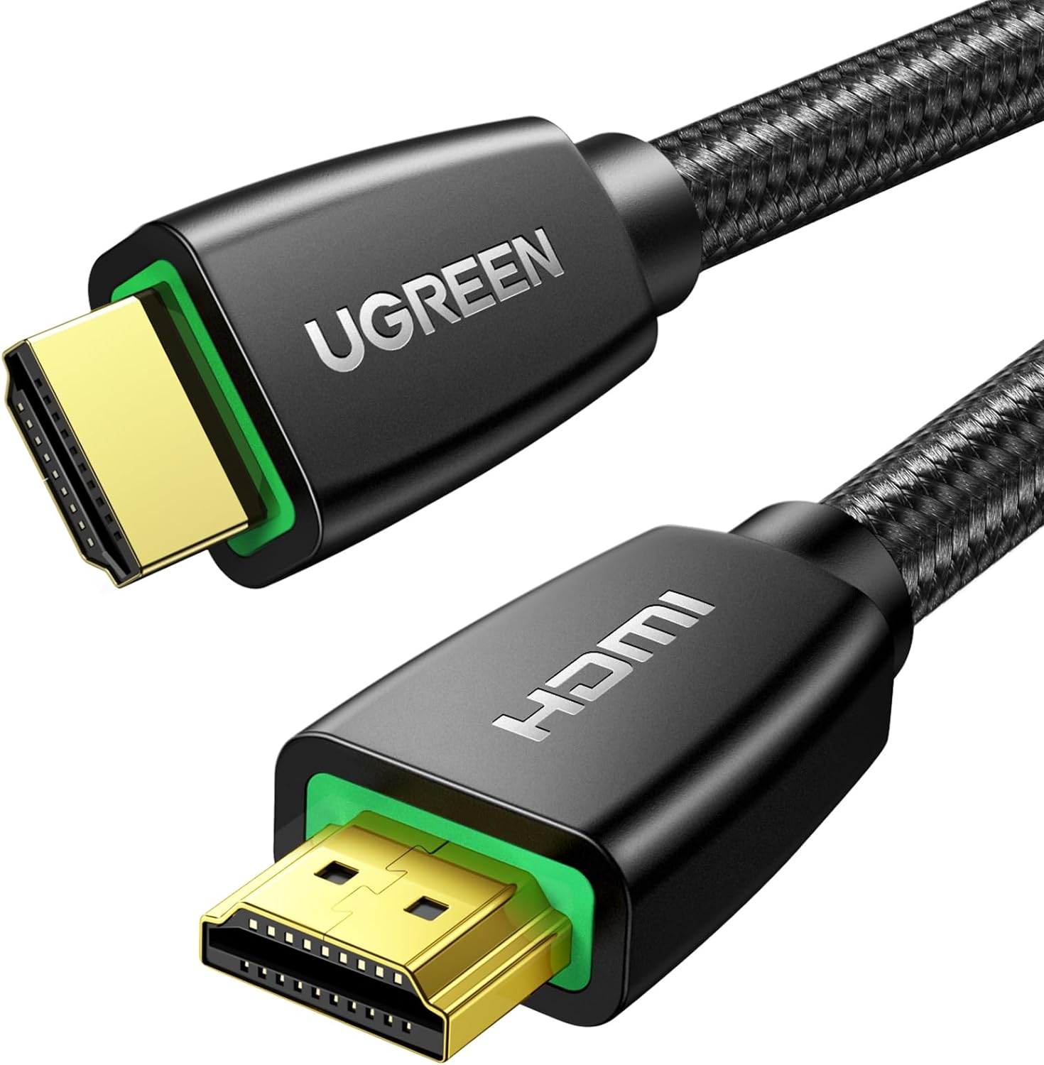 UGREEN HDMI Cable 4K Braided High Speed HDMI Cord 18Gbps with Ethernet Support 4K 60HZ Compatible with UHD TV Monitor Computer Xbox 360 PS5 PS4 Blu-ray and More, 6.6FT