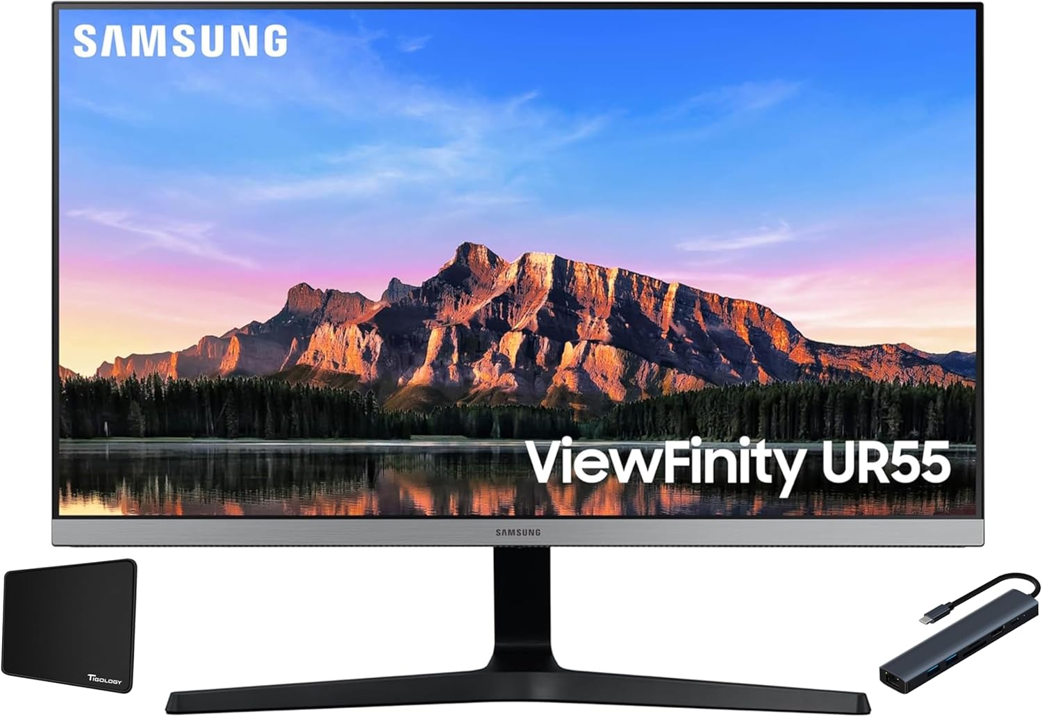 SAMSUNG 28″ Class ViewFinity UR55 Series 4K UHD Computer Monitor with AMD FreeSync, Eye Care, Bezelless Display, HDMI 2.0 and DisplayPort 1.2, LU28R550UQNXZA, with Accessories