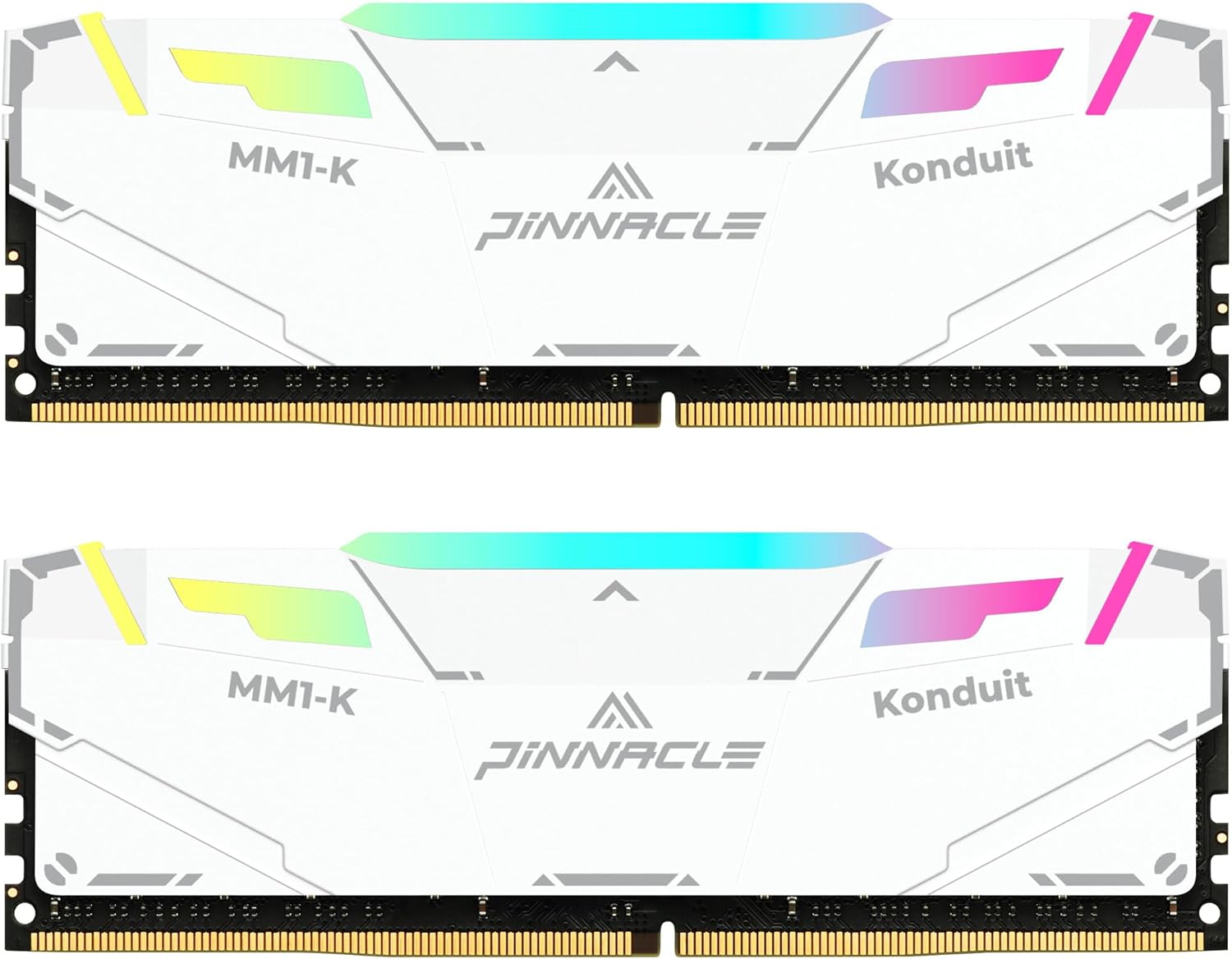 Timetec Pinnacle Konduit RGB DDR4 3200MHz PC4-25600 CL16-18-18-38 XMP2.0 Overclocking 1.35V Compatible for AMD and Intel Desktop Gaming PC Memory Module RAM (RGB White, 32GB KIT(2x16GB))