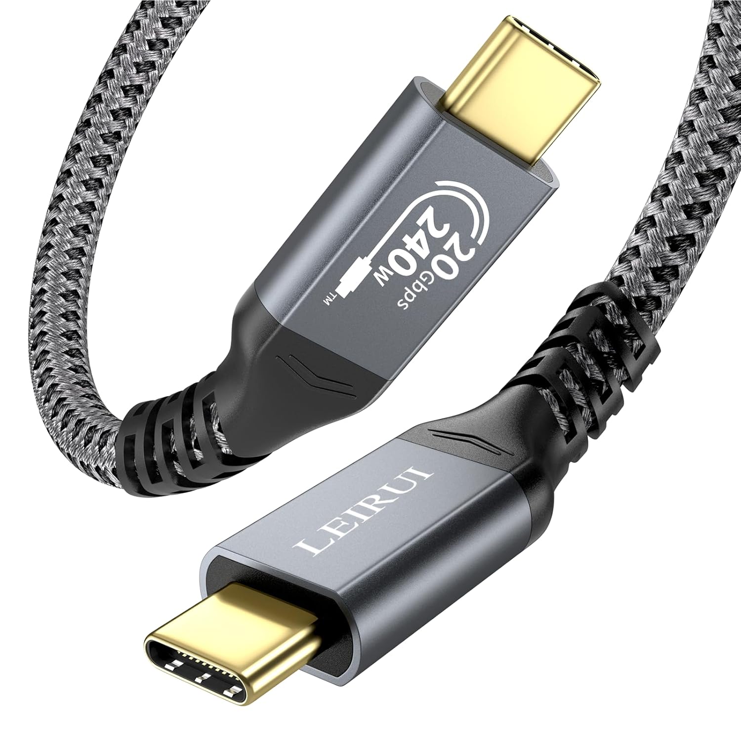 Long USB C to USB C Cable 240W Fast Charging, 20Gbps High Speed Data Transfer Cable 4K@144Hz/60Hz 8K@30Hz Video USB-C Type C Monitor Cable Compatible with Thunderbolt 3/4,MacBook Pro,Samsung S23