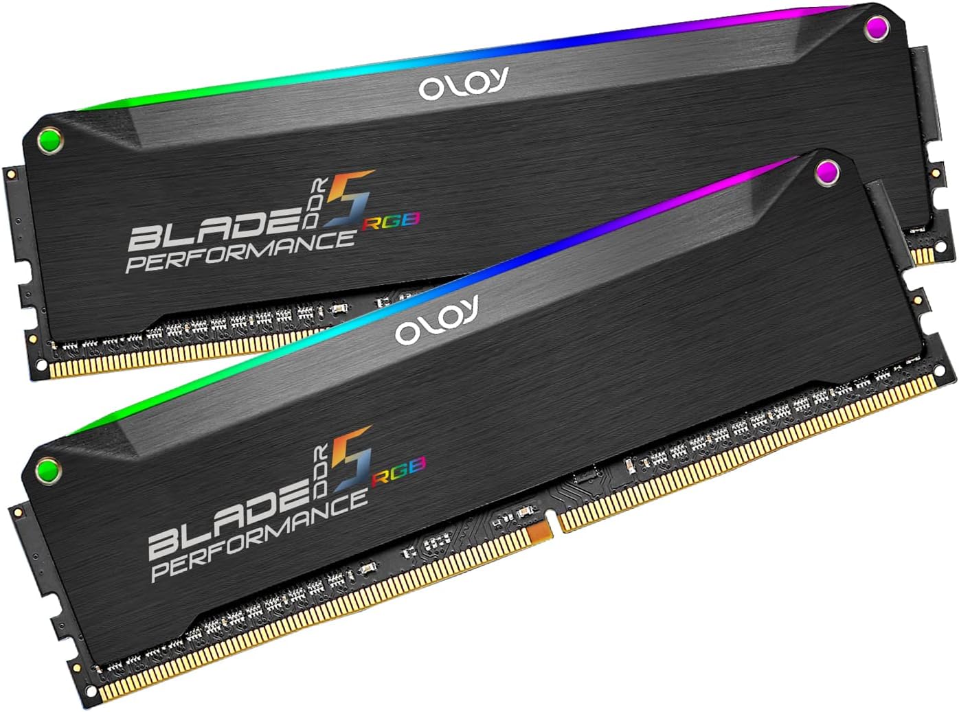 OLOy DDR5 RAM 32GB (2x16GB) Black Hairline Blade RGB 6000 MHz CL32 1.35V Gaming UDIMM (MD5U1660320BRKDE)