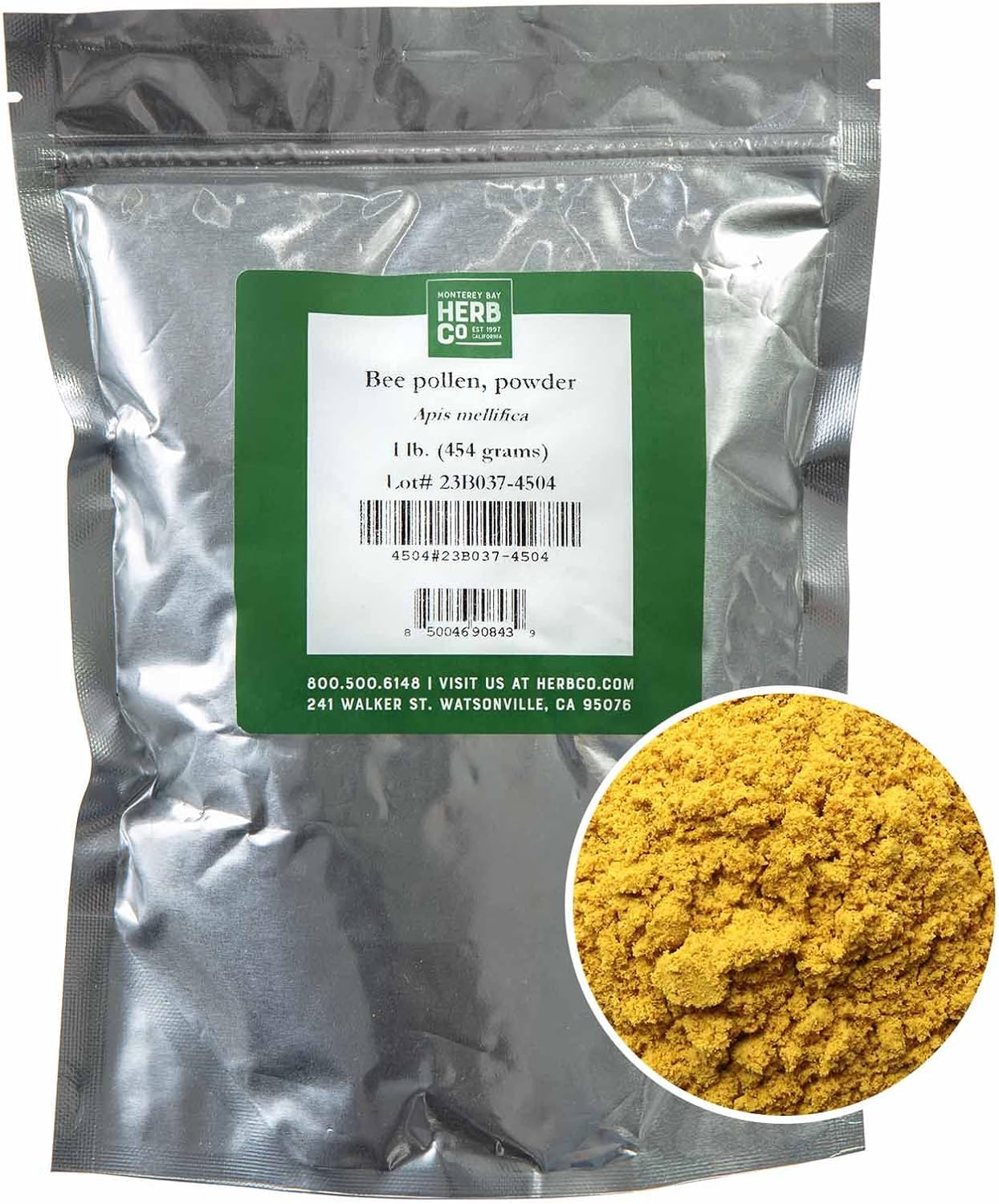 MONTEREY BAY HERB CO. Bee Pollen Powder | Bee Bread | Use for Skin Care or Add to Teas, Coffees, Spreads, or Baked Goods | Powdered | 1 LB