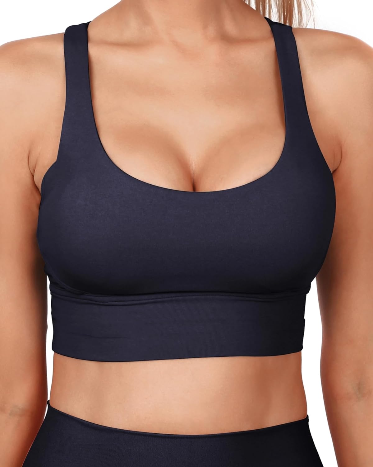 Grace Form Strappy Sports Bra for Women Padded Push Up Sports Bra Athletic Running Sports Bra Workout Bra Yoga Bra