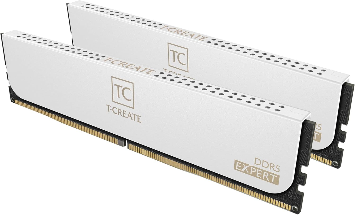 TEAMGROUP T-CREATE EXPERT Overclocking 10L DDR5 32GB Kit (2 x 16GB) 7200MHz (PC5-57600) CL34 A-DIE Desktop Memory Module Ram White – CTCWD532G7200HC34ADC01