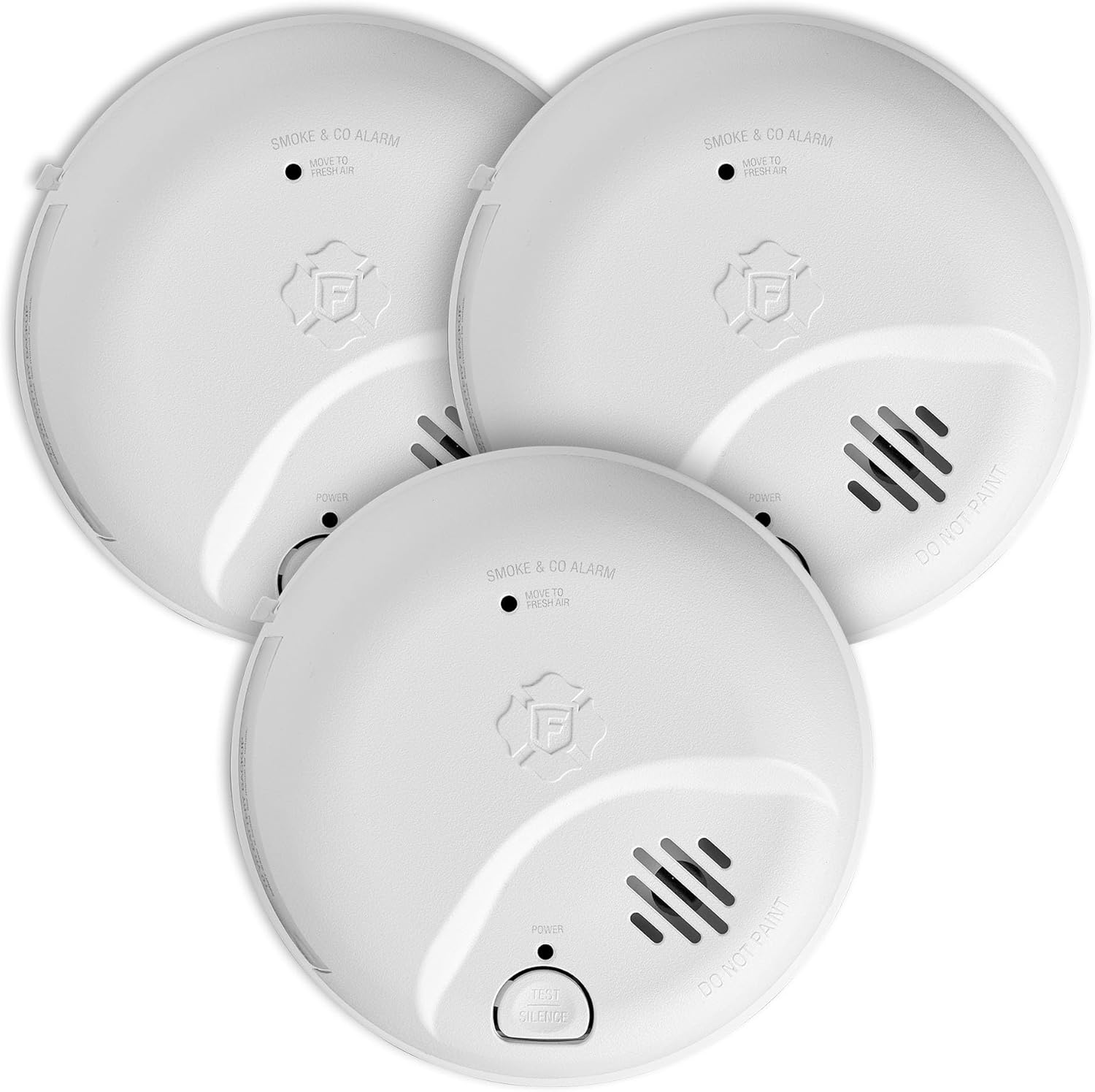 First Alert SMICO105-AC, Interconnect Hardwire Combination Smoke & Carbon Monoxide Alarm with 10-Year Battery Backup, 3-Pack