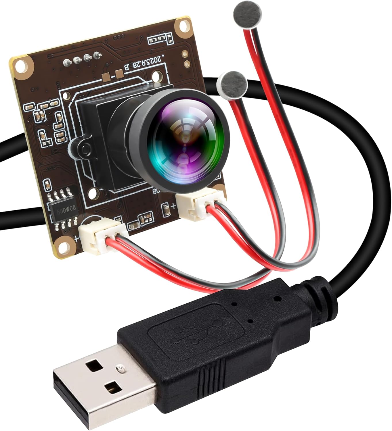 30fps USB Camera 1944P High Speed USB Camera Module with Dual Microphone 120Degree No Distortion Lens Security Industrial Camera Lightburn Camera for Education Medical Teaching Live Streaming