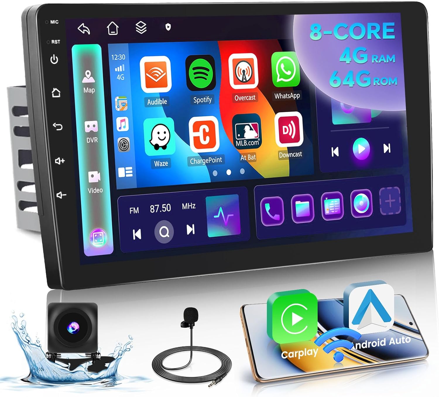 8 Core/4+64G Inefala Android 13 Car Stereo Double Din Radio with Wireless Carplay Android Auto, 9″ HD Touch Screen Car Radio with 4G/WiFi GPS EQ DSP Bluetooth 5.0 AM/FM/RDS Free Backup Camera Mic