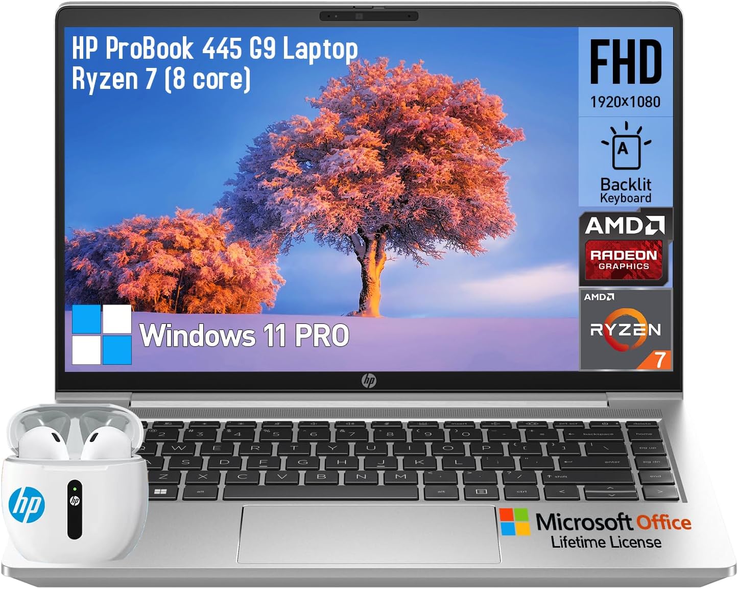 HP Laptop Computer 14, AMD Ryzen 7 Laptop Lifetime Office, 14 Inch FHD Laptop College Students Business,64GB RAM 2TB SSD Notebook PC,Windows 11 Pro,Backlit Keyboard,Ethernet Port,USB-C Wi-Fi 6 HDMI