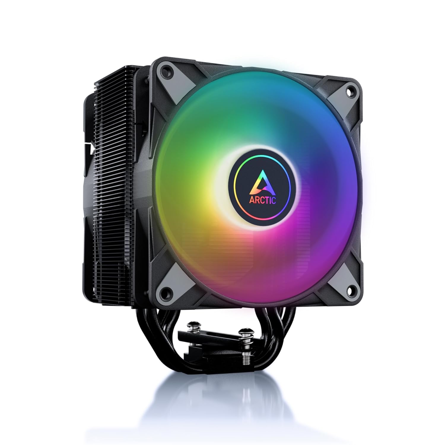 ARCTIC Freezer 36 A-RGB – Single-Tower CPU Cooler with Push-Pull, Two Pressure-optimised 120 mm P Fans and ARGB Lighting, Fluid Dynamic Bearing, 200–2000 RPM, 4 Heatpipes, incl. MX-6 Thermal Compound