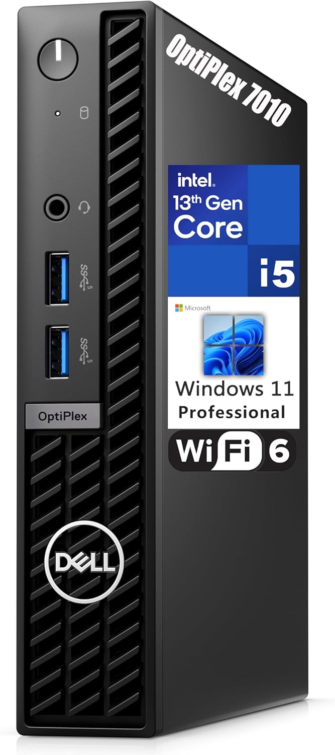 Dell OptiPlex 7010 MFF 1.2L Micro Form Factor Business Desktop Computer, 13th Gen Intel 14 Core i5-13500T (Beat i7-12700T), 16GB DDR4 RAM, 512GB PCIe SSD, WiFi 6, Bluetooth, Windows 11 Pro