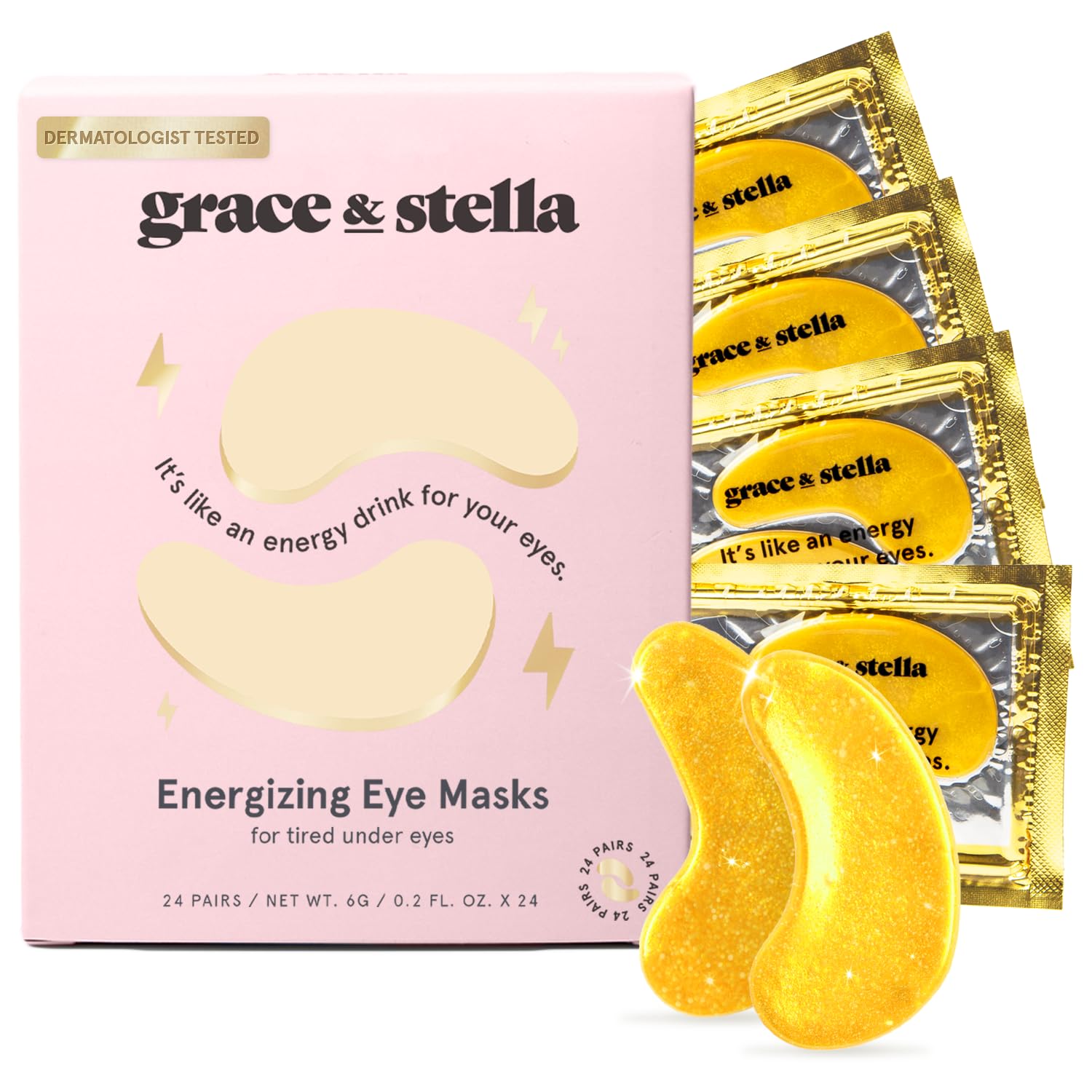 grace & stella Under Eye Mask – Christmas Gifts for Women, Christmas Gifts for Mom – Reduce Dark Circles, Puffy Eyes, Undereye Bags, Wrinkles – Gel Under Eye Patches – Vegan (24 Pairs, Gold)