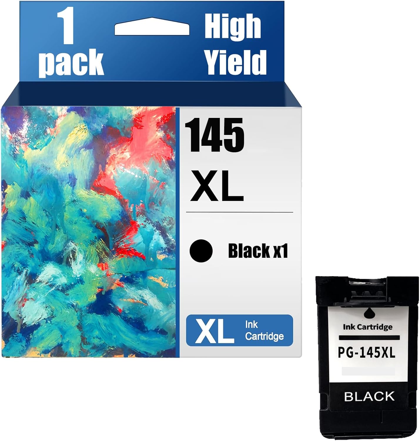 PGI-145 CLI-146XL Ink Cartridges Replacement for Canon PGI-145 CLI-146XL Ink Cartridge Compatible for Canon Pixma IP2820 MX491 MG2410 MG2510 MG2910 MG3010 TS201 TS301 Printer,Black ×1