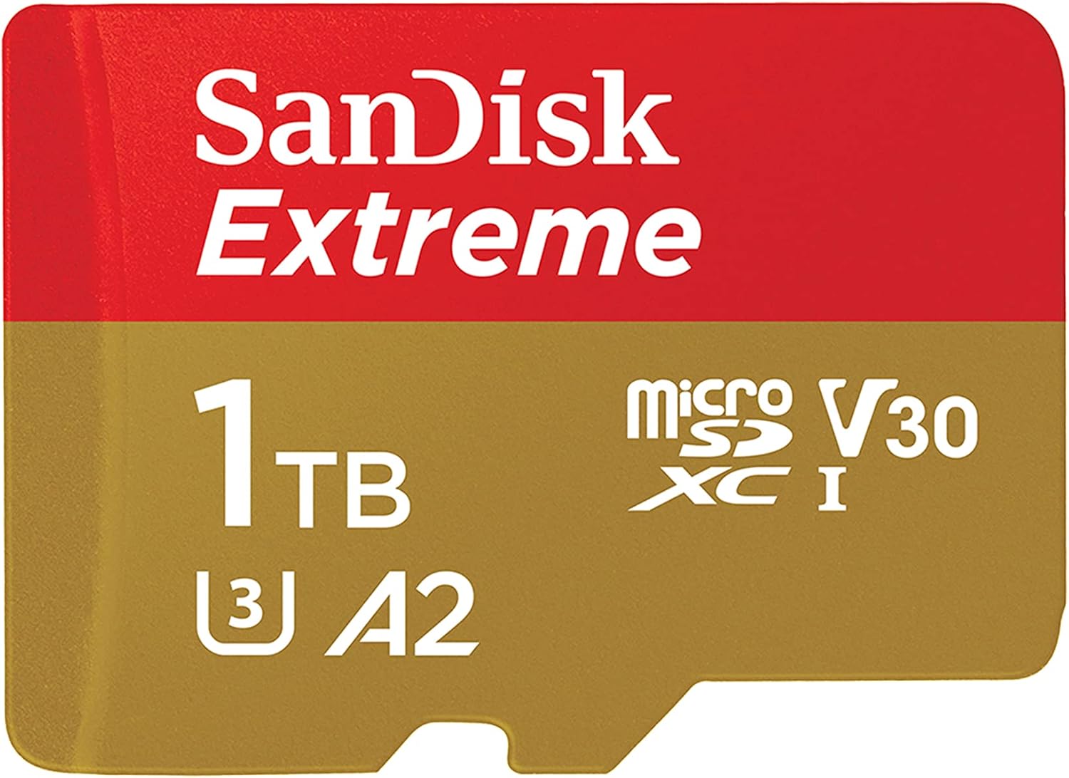 SanDisk 1TB Extreme microSDXC UHS-I Memory Card with Adapter – Up to 190MB/s, C10, U3, V30, 4K, 5K, A2, Micro SD Card- SDSQXAV-1T00-GN6MA, Gold/Red