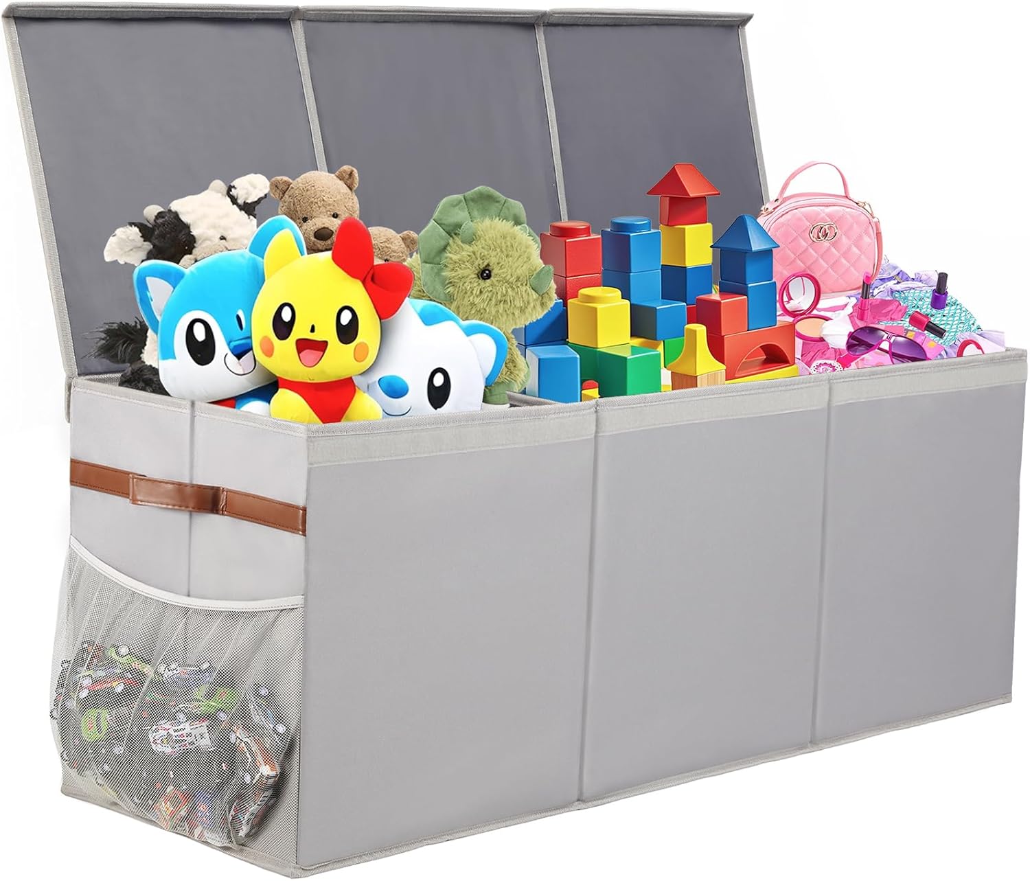 Extra Large Sturdy Toy Box, 40″x16″x14″ Stuffed Animal Storage Bins with Lids, Collapsible Clothes Toy Chest Bins for Boys, Girls,Toddlers, Living Room Area Basket Organization and Storage