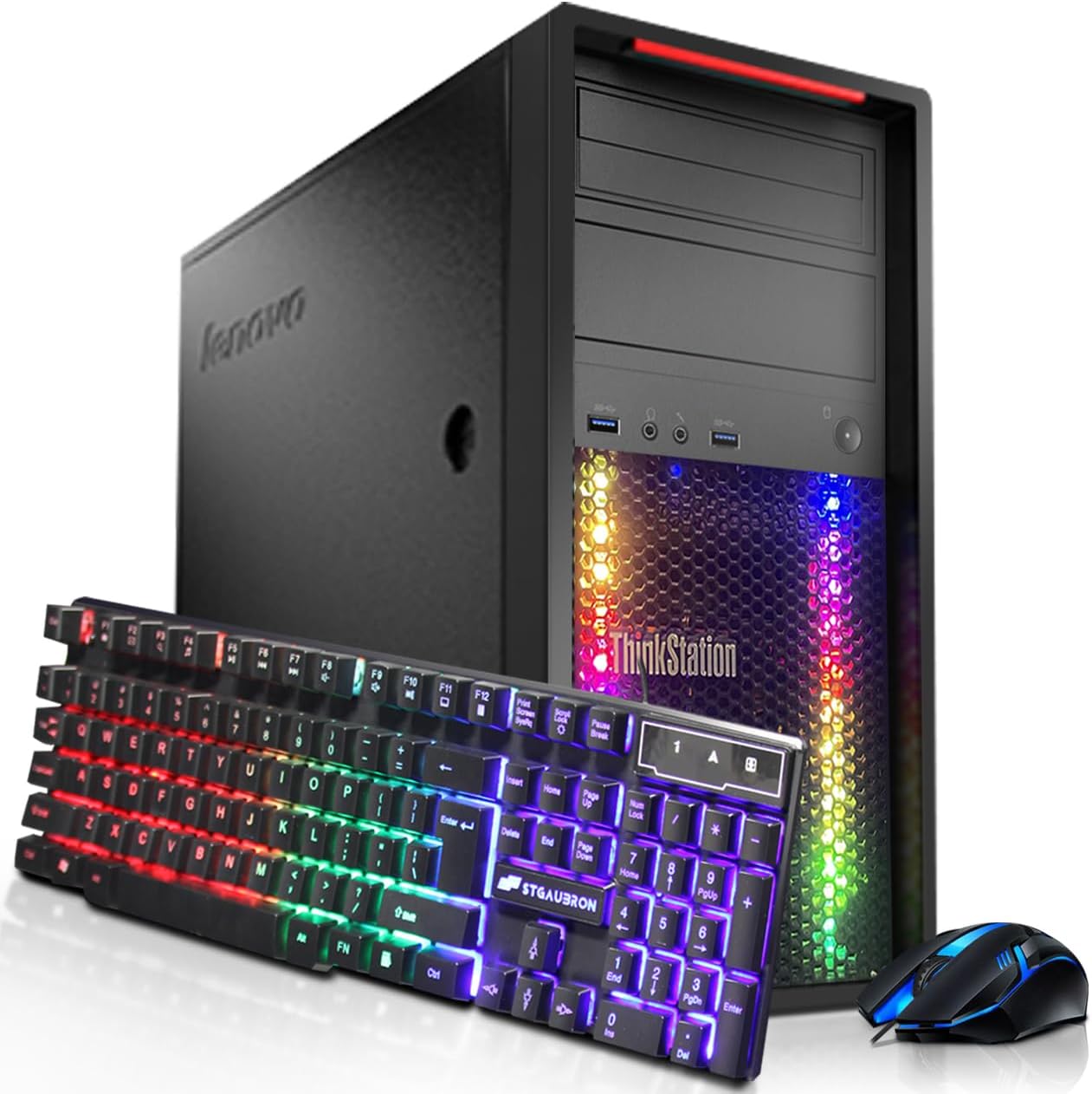 Lenovo RGB Gaming Desktop Computer, Intel Quad Core I7 3.4G up to 3.9GHz, GeForce GTX 1660 Super 6G GDDR6, 32GB RAM, 1T SSD + 3T HDD, RGB Keyboard&Mouse, 600M WiFi&Bluetooth 5.0, Win 10 Pro (Renewed)