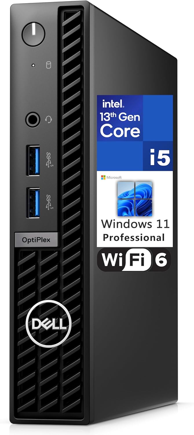 DELL OptiPlex 7010 MFF Micro Form Factor 1.2L Business Desktop Computer, 13th Gen Intel 14 Cores i5-13500T (Beat i7-12700T), 32GB DDR4 RAM, 1TB PCIe SSD, WiFi 6, Bluetooth, Windows 11 Pro