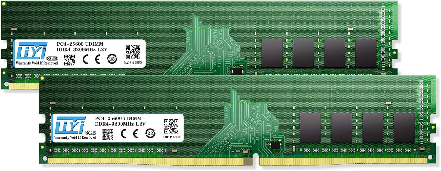 LIYI DDR4 16GB RAM (2x8GB) Kit 3200MHz PC4-25600 CL22 Unbuffered Non-ECC 1.2V 288Pin High Performance Dual Channel DRAM UDIMM for Intel AMD Ryzen XMP 2.0 PC Computer Desktop RAM Memory Module Upgrade