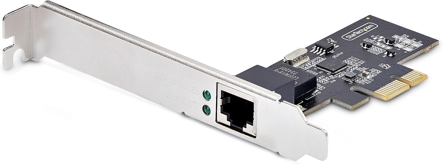 StarTech.com 1-Port 2.5Gbps PCIe Network Card, Computer Network Card, Intel I225-V, Multi-Gigabit Ethernet Interface Card