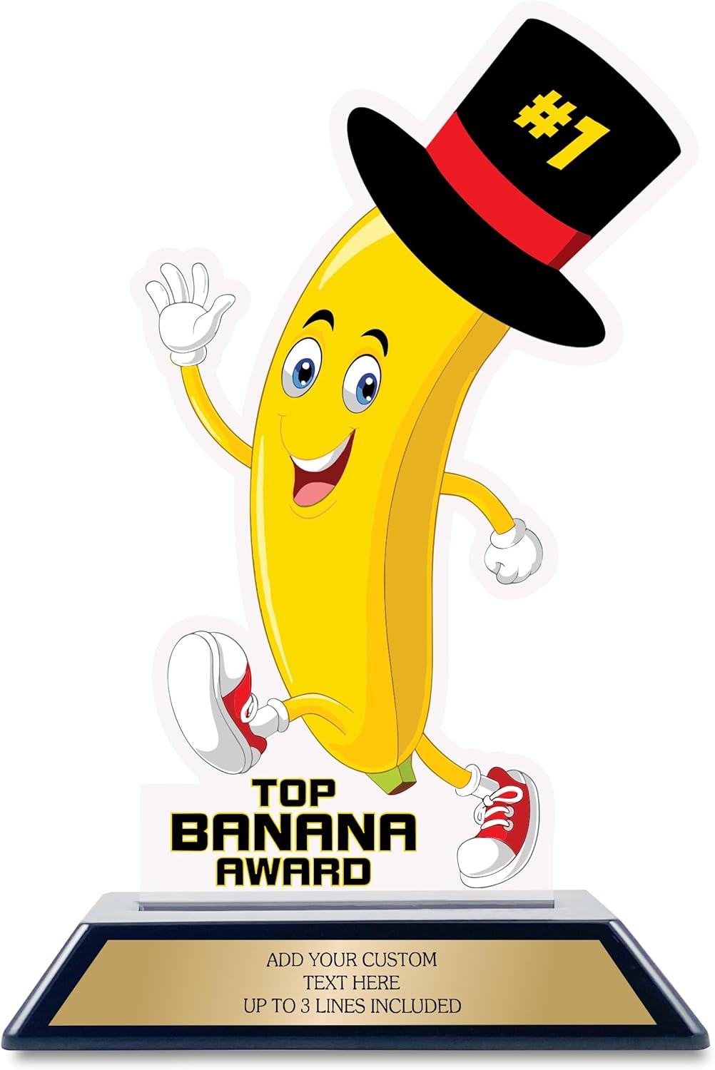 Personalized Top Banana Trophy for Adults or Kids – Funny Trophy and Awards for Employees or Boss – 7.5” Inches Tall – Engraved Plate – MVP Trophies – Custom Banana Gifts