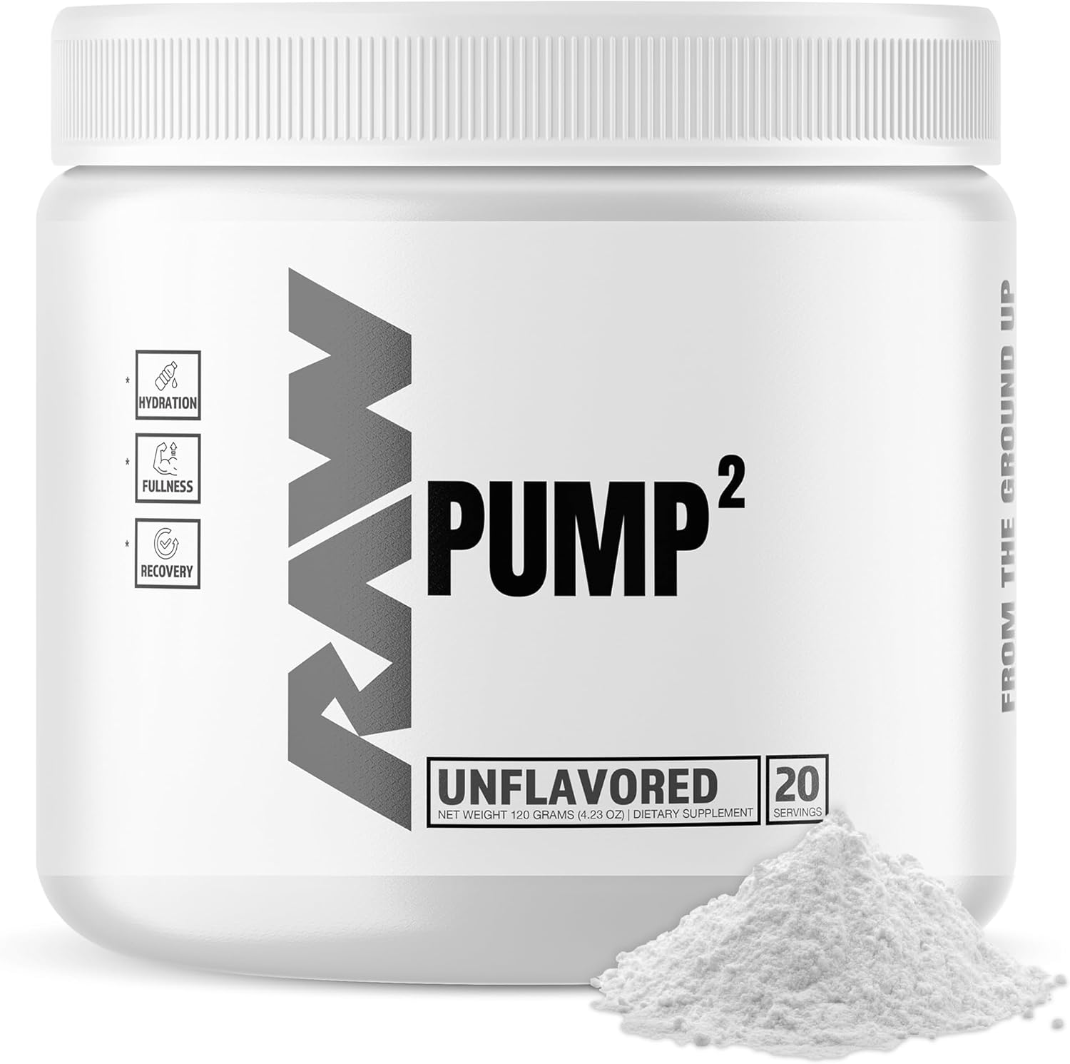 RAW Pump2 Pre Workout | Glycerol Pump Pre Workout Supplement, Pair Pump Supplement for Best Results Or Any Preworkout Powder | Enhanced Hydration and Boost Energy | Unflavored (20 Servings)