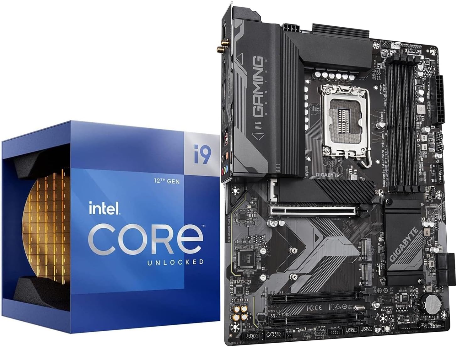 MICRO CENTER CPU Motherboard Combo – Intel i9-12900K 16-Cores LGA 1700 Gaming PC Desktop Processor up to 5.2 GHz Bundle with GIGABYTE Z790 Gaming Plus AX DDR5 Motherboard