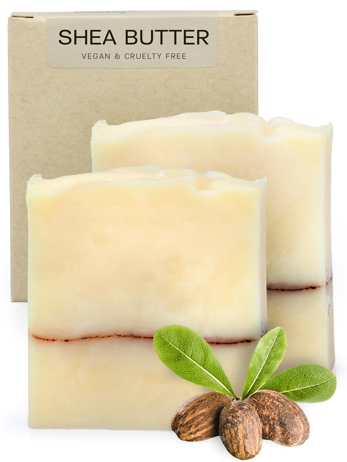 AUTHENTIC BATH & SOAP – Shea Butter Soap Bar – Cold Processed, Natural, for Man & Woman, Moisturizing Softening, Handmade, no Parabens or Sulfates, Vegan & Cruelty Free. (Pack of 2) 4.2 Oz Each