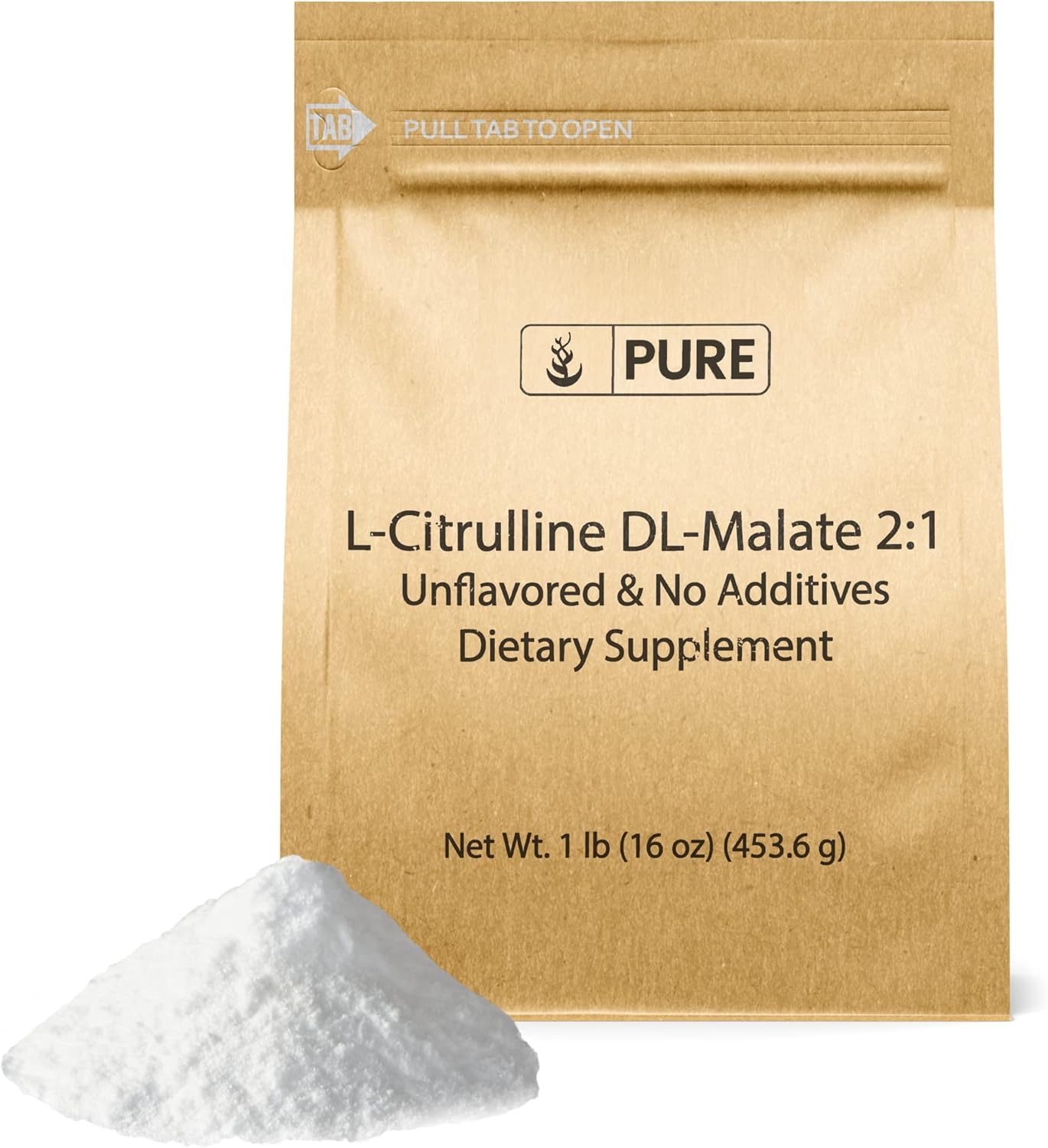 Pure Original Ingredients L-Citrulline DL-Malate Supplement Powder, Vegetarian, Lab-Verified