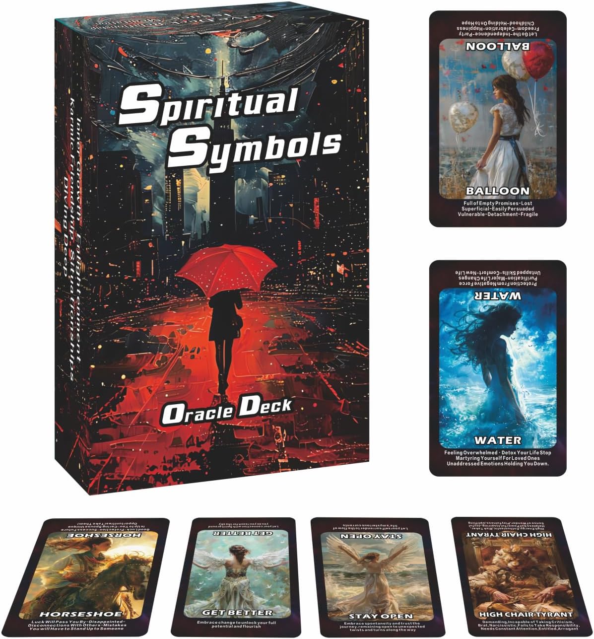 Spiritual Symbol Oracle Cards, Oracle Deck for Beginners, Life and Psychology, Covering Love, Career, Cause and Effect, Meditation, interpersonal Relationships, Oracle Cards Deck